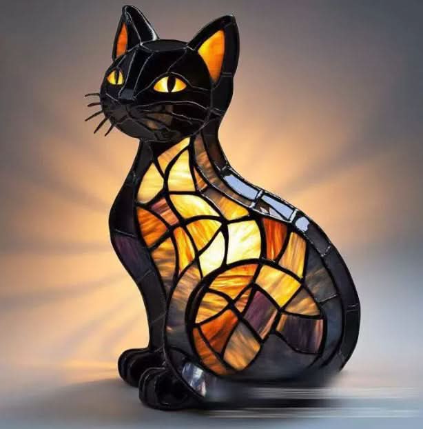 Artistic LED Night Light – Shimmering Statue with Dog Breed Design
