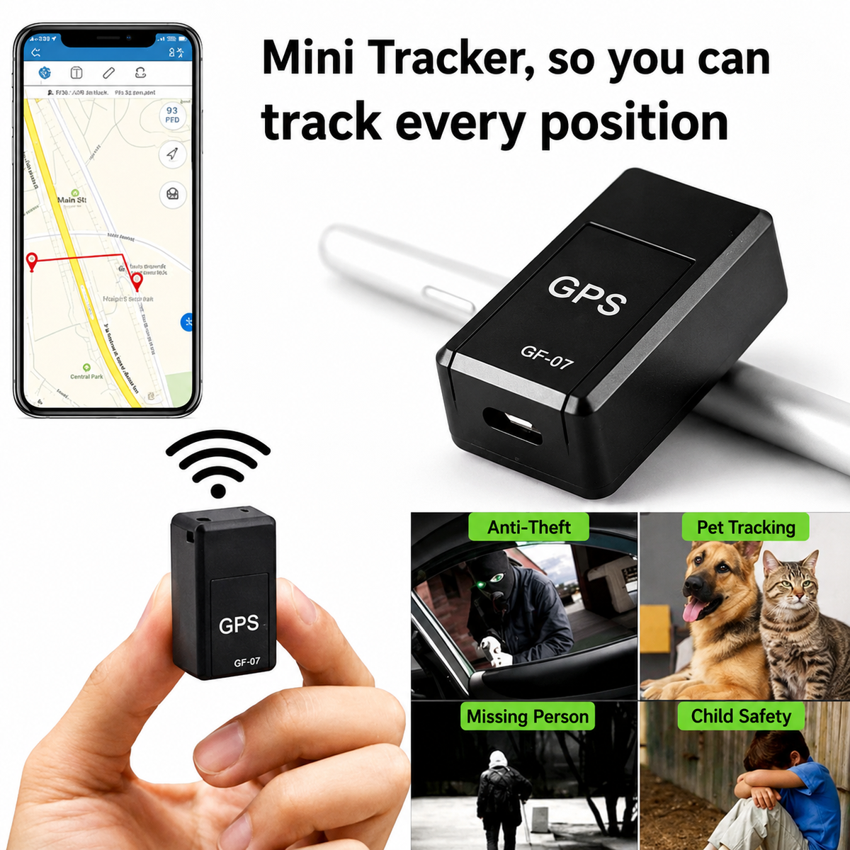 Mini GPS Tracker | No Subscription Required | Real-Time Tracking | Magnetic & Discreet Design