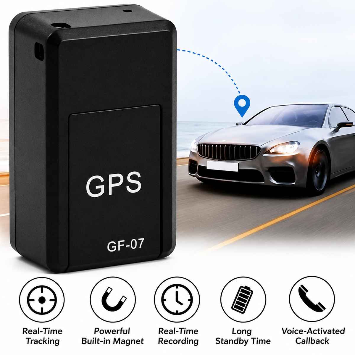 Mini GPS Tracker | No Subscription Required | Real-Time Tracking | Magnetic & Discreet Design
