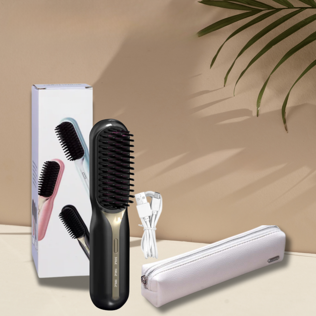 Hair Straightener | Cordless Straightening Brush | Quick Styling & Shiny Finish
