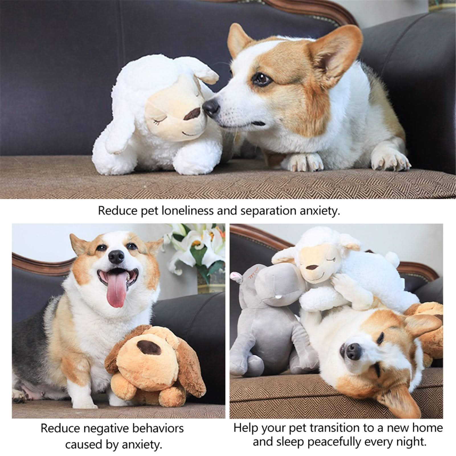 Soothing Plush Toy with Heartbeat for Puppies