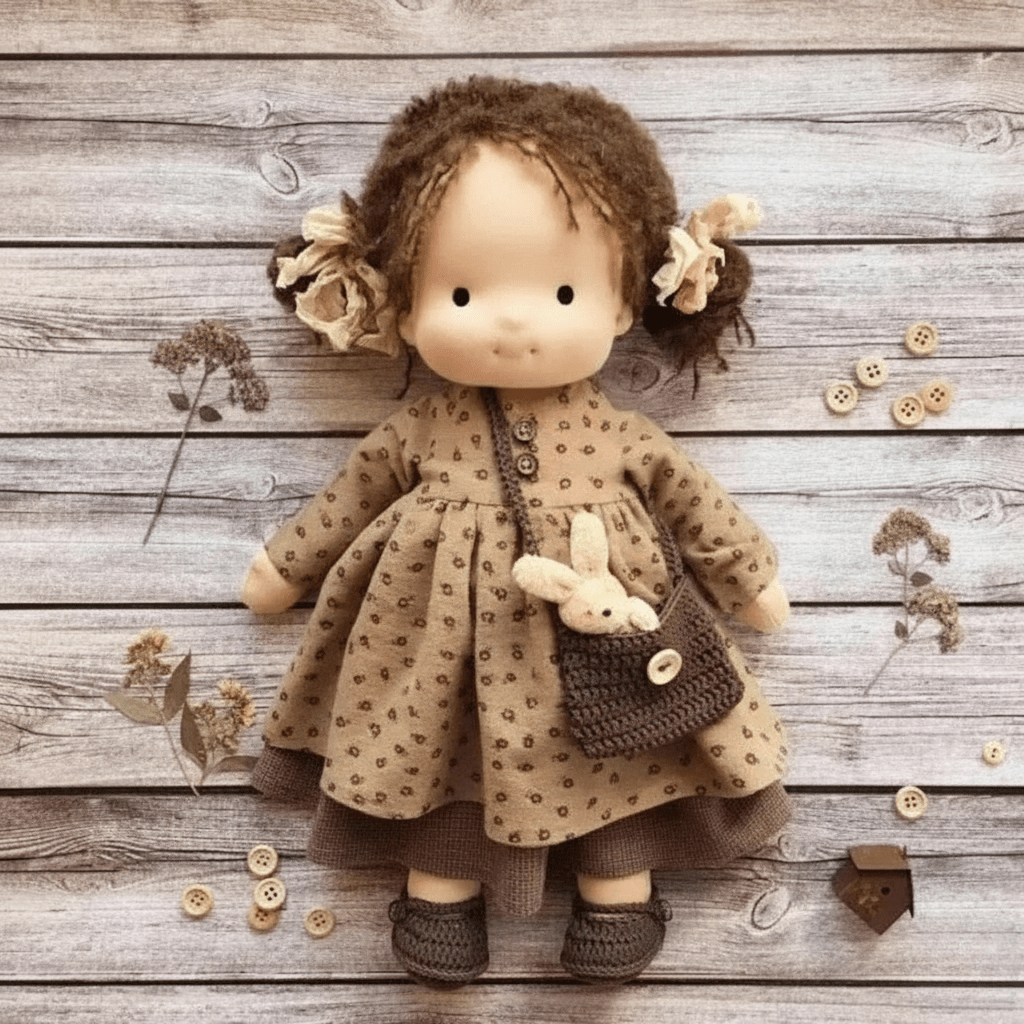 Handmade Waldorf Cotton Doll for Soft, Natural, and Imaginative Play with Timeless Minimalist Charm