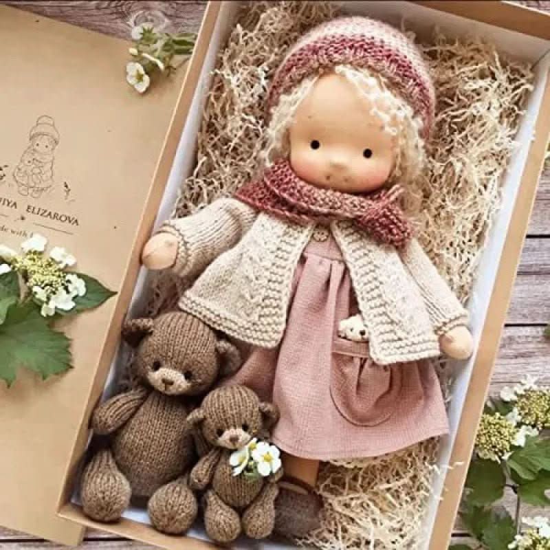 Handmade Waldorf Cotton Doll for Soft, Natural, and Imaginative Play with Timeless Minimalist Charm