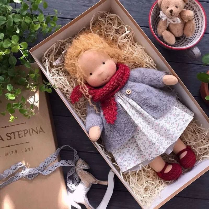 Handmade Waldorf Cotton Doll for Soft, Natural, and Imaginative Play with Timeless Minimalist Charm