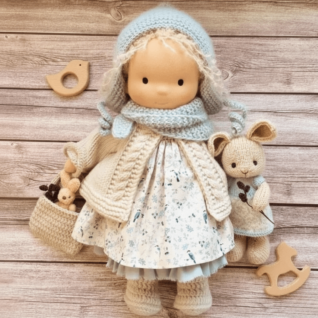 Handmade Waldorf Cotton Doll for Soft, Natural, and Imaginative Play with Timeless Minimalist Charm