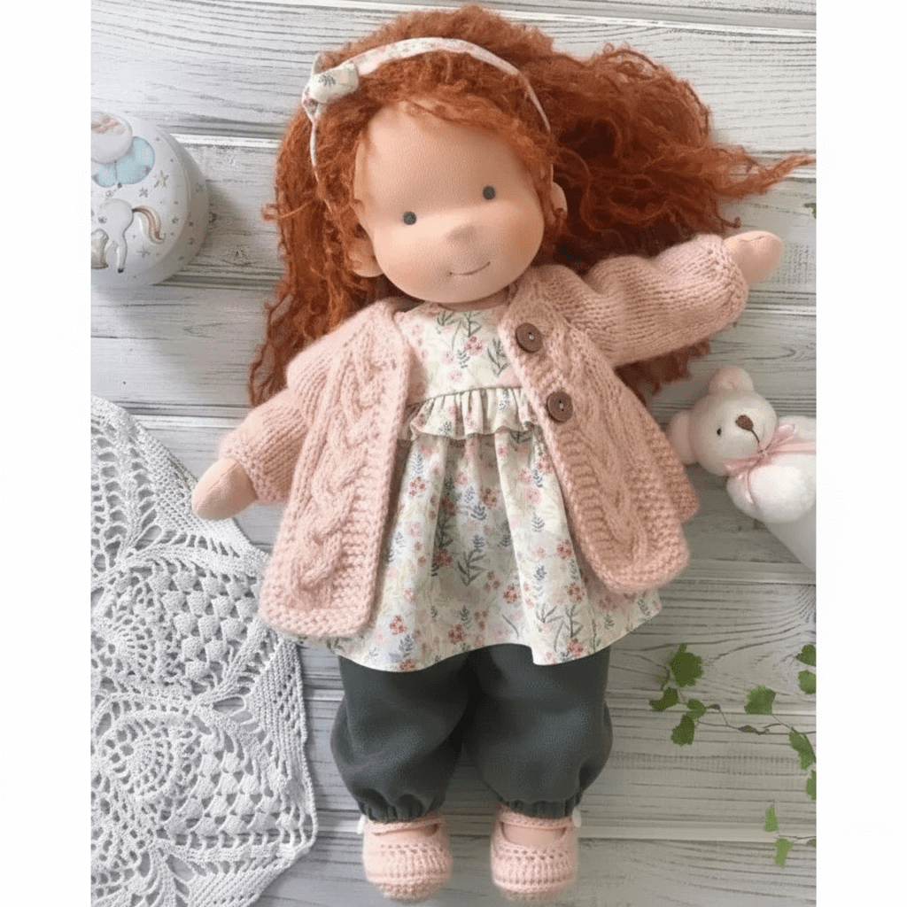 Handmade Waldorf Cotton Doll for Soft, Natural, and Imaginative Play with Timeless Minimalist Charm