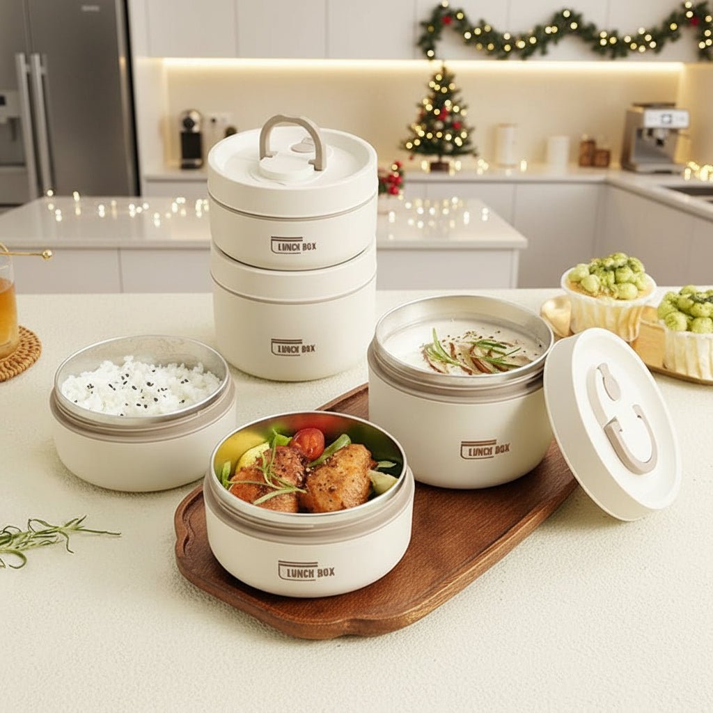 Double-Walled Insulated Lunch Box for Keeping Meals Warm