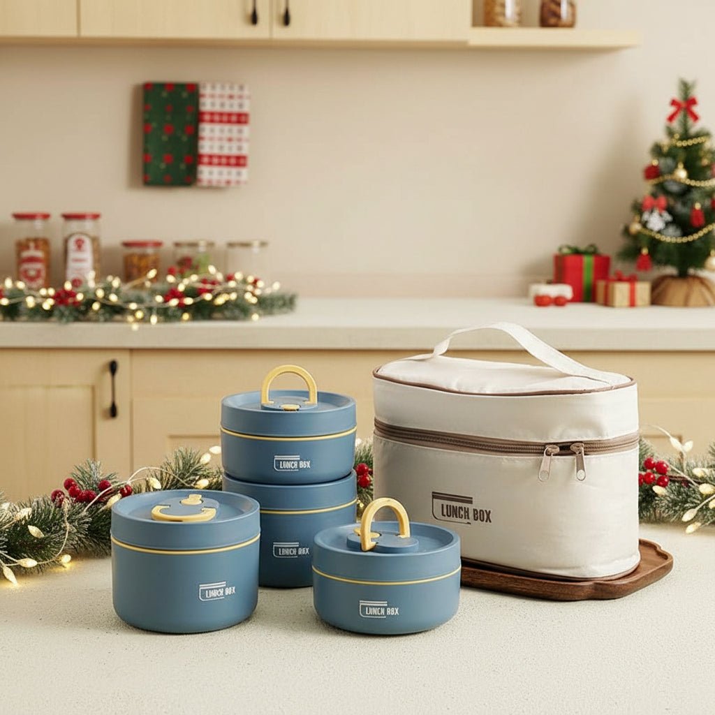 Double-Walled Insulated Lunch Box for Keeping Meals Warm