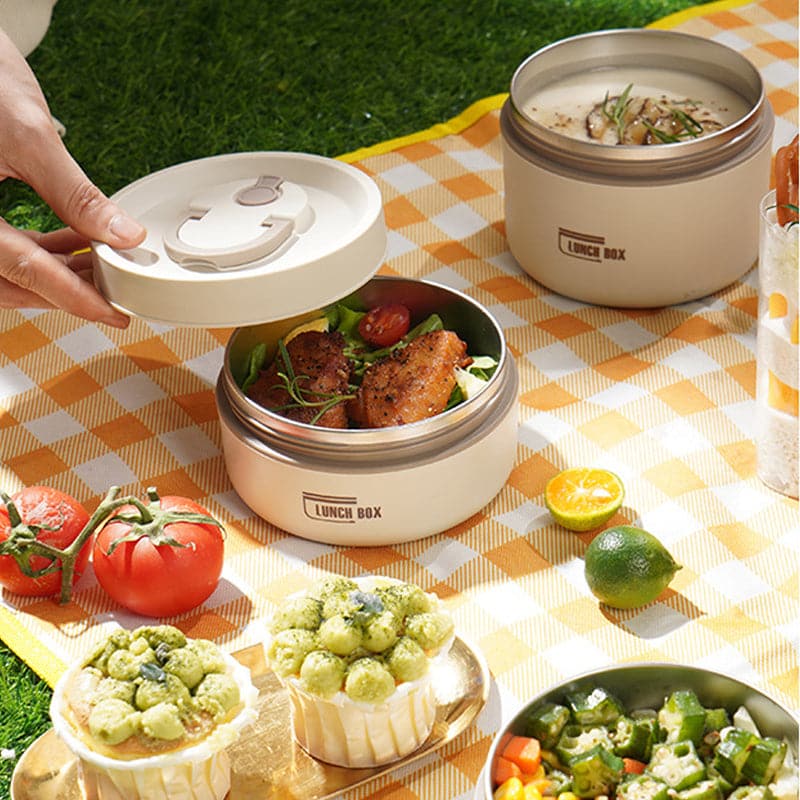 Double-Walled Insulated Lunch Box for Keeping Meals Warm