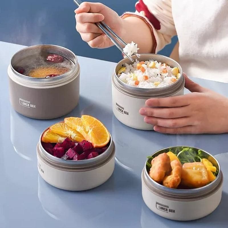 Double-Walled Insulated Lunch Box for Keeping Meals Warm