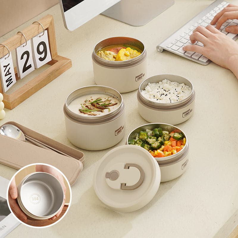 Double-Walled Insulated Lunch Box for Keeping Meals Warm