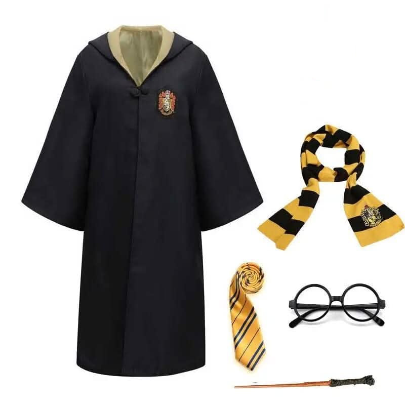 Complete Wizard Costume Set with Cloak & Accessories for Kids & Adults