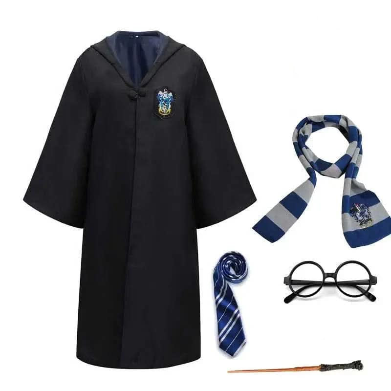 Complete Wizard Costume Set with Cloak & Accessories for Kids & Adults