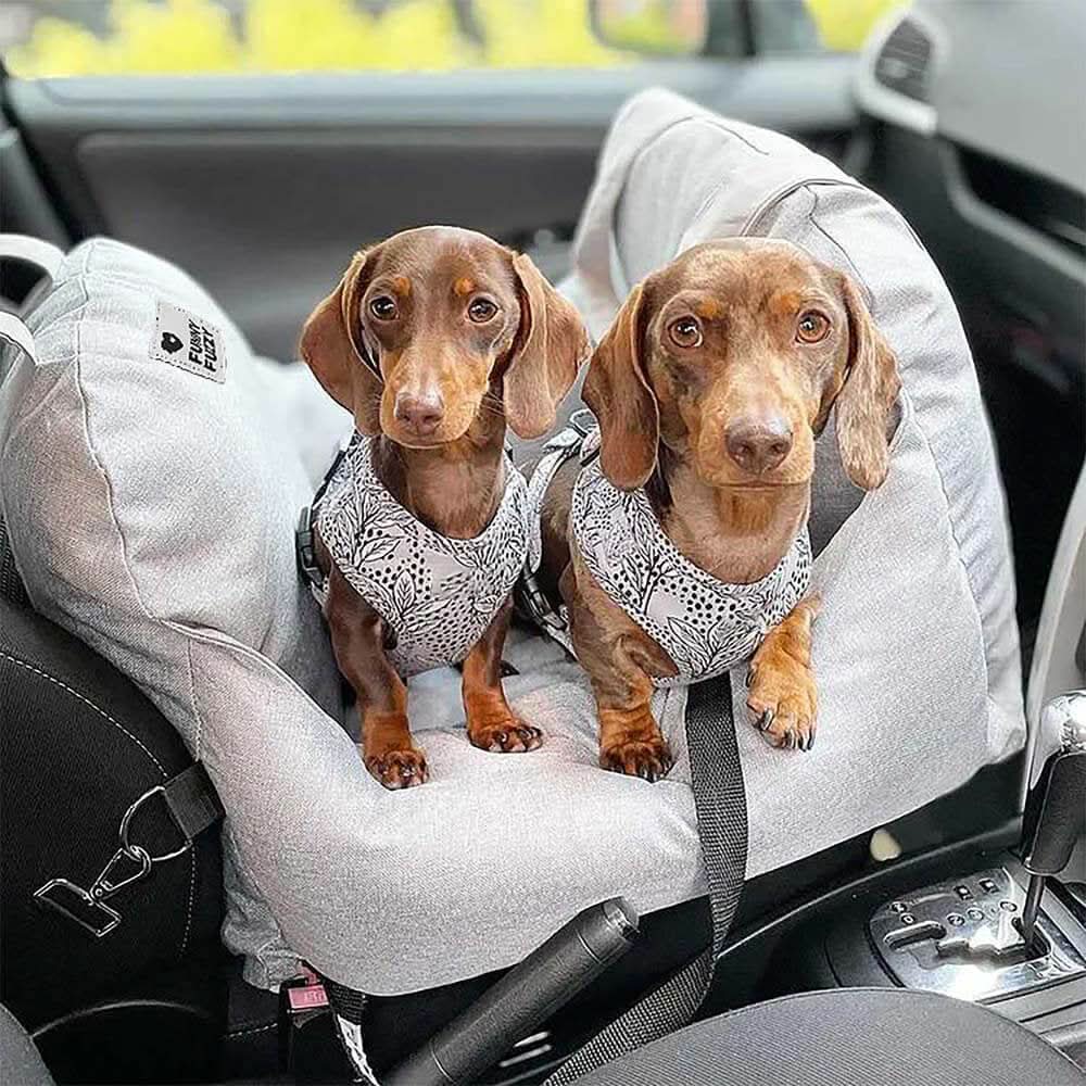 Dog Seat Bed with Safety Belt & Non-Slip Bottom for Comfortable Rides