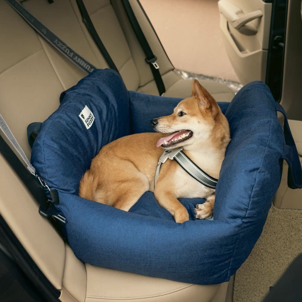 Dog Seat Bed with Safety Belt & Non-Slip Bottom for Comfortable Rides