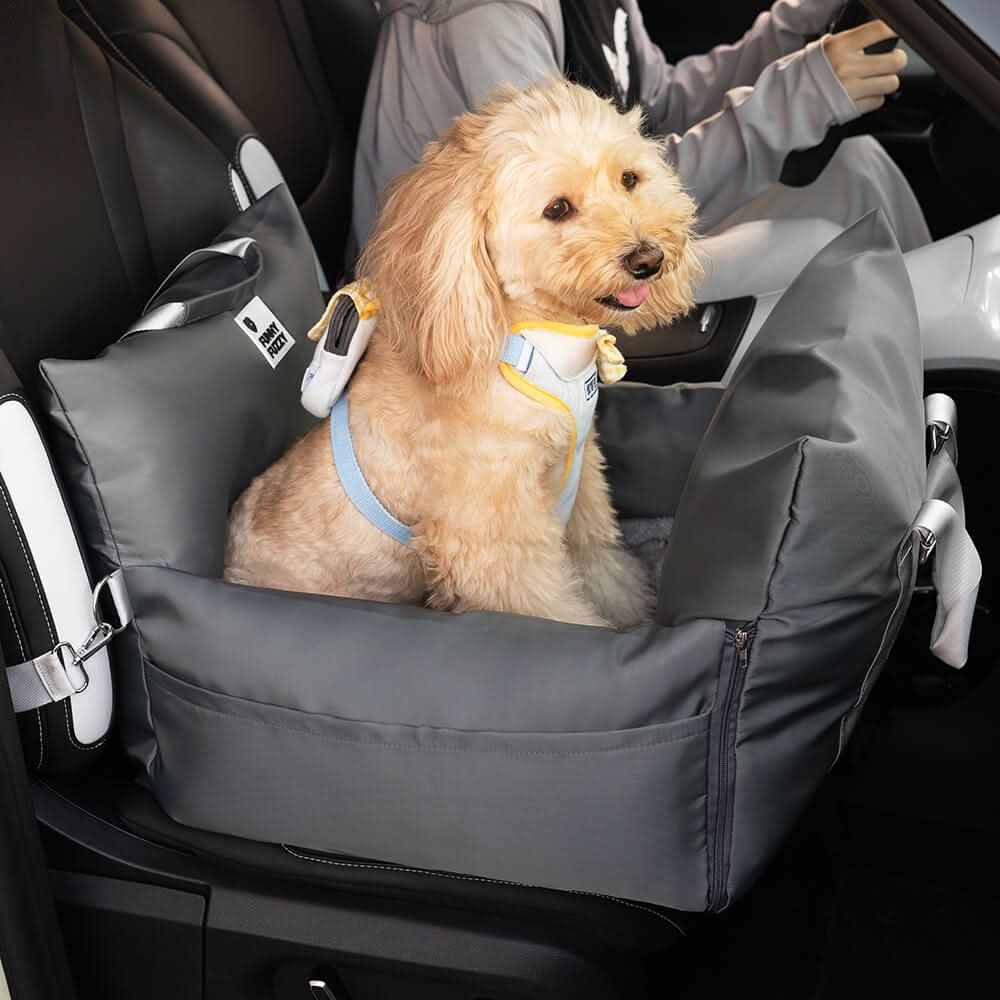 Dog Seat Bed with Safety Belt & Non-Slip Bottom for Comfortable Rides