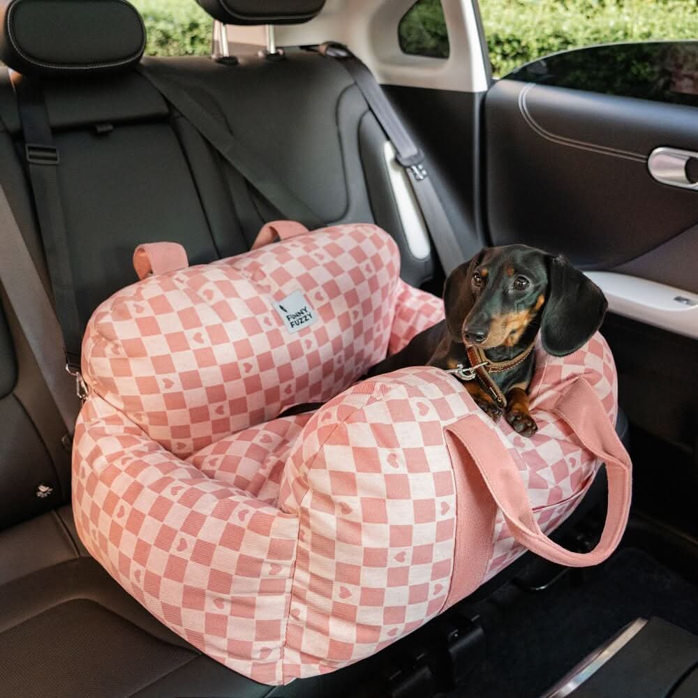 Dog Seat Bed with Safety Belt & Non-Slip Bottom for Comfortable Rides