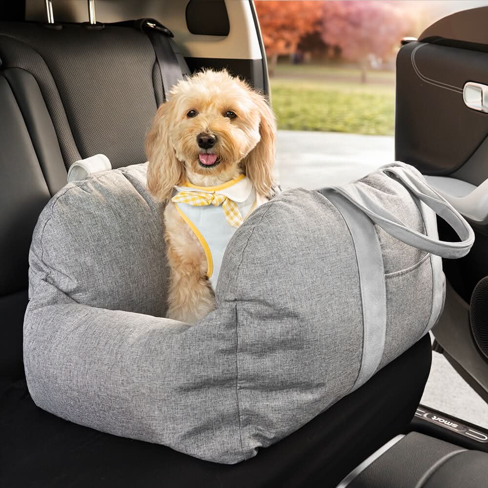 Dog Seat Bed with Safety Belt & Non-Slip Bottom for Comfortable Rides