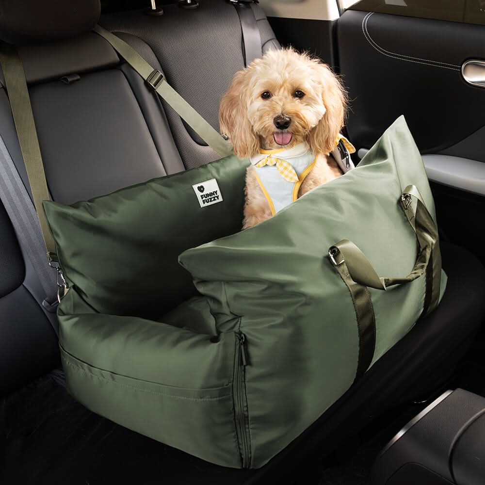 Dog Seat Bed with Safety Belt & Non-Slip Bottom for Comfortable Rides