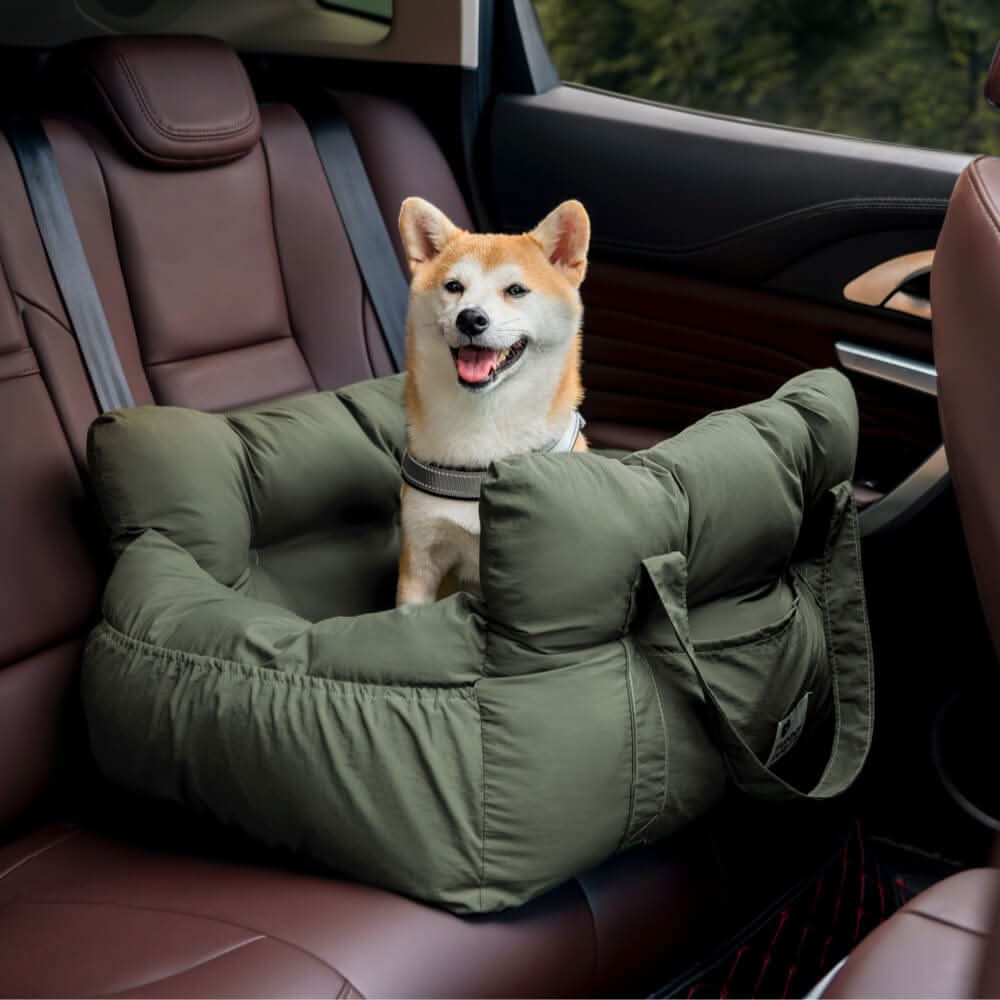Dog Seat Bed with Safety Belt & Non-Slip Bottom for Comfortable Rides