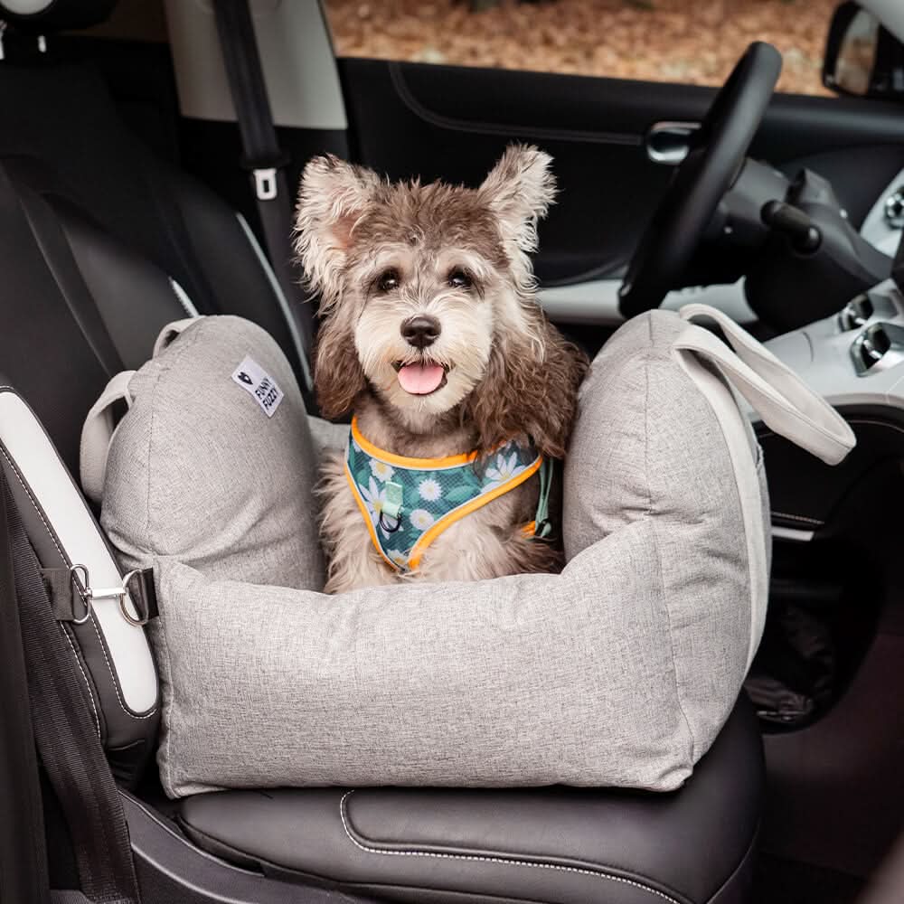 Dog Seat Bed with Safety Belt & Non-Slip Bottom for Comfortable Rides