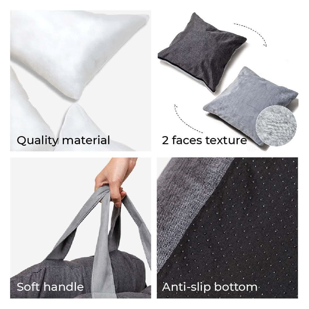 Dog Seat Bed with Safety Belt & Non-Slip Bottom for Comfortable Rides