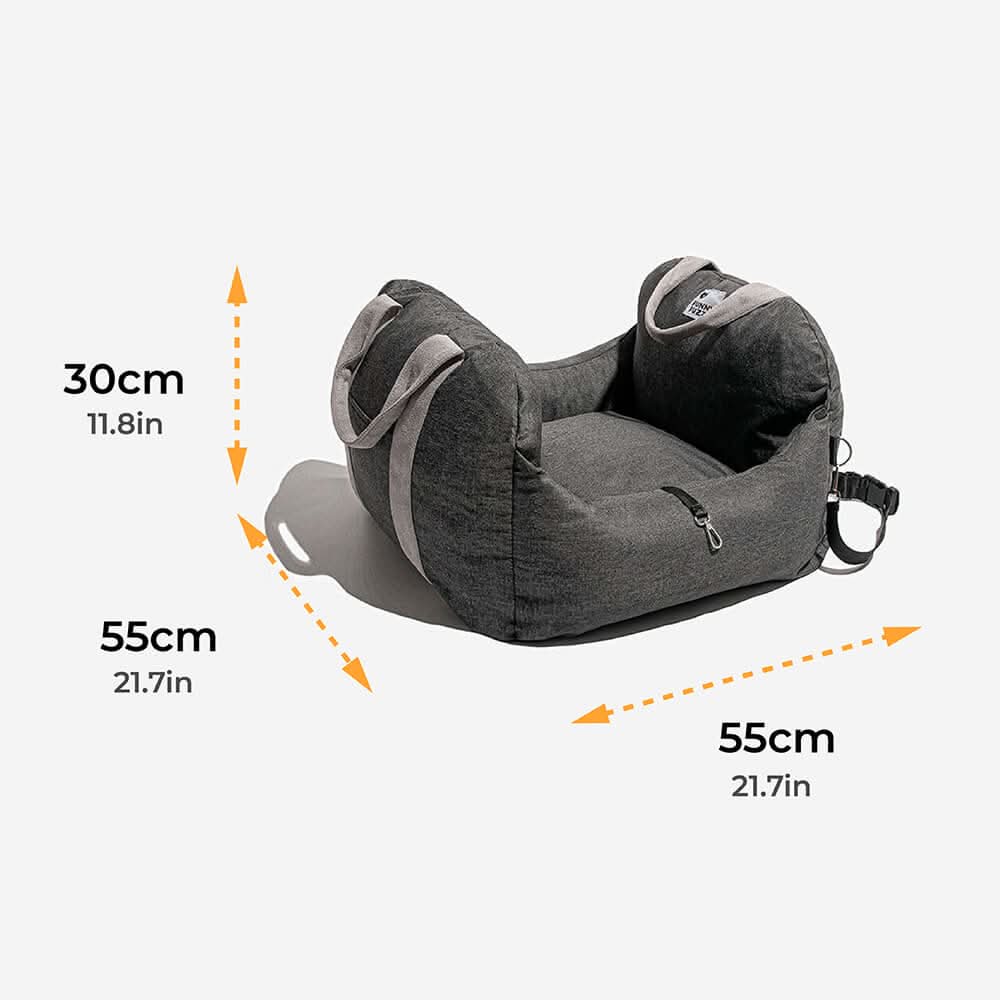 Dog Seat Bed with Safety Belt & Non-Slip Bottom for Comfortable Rides
