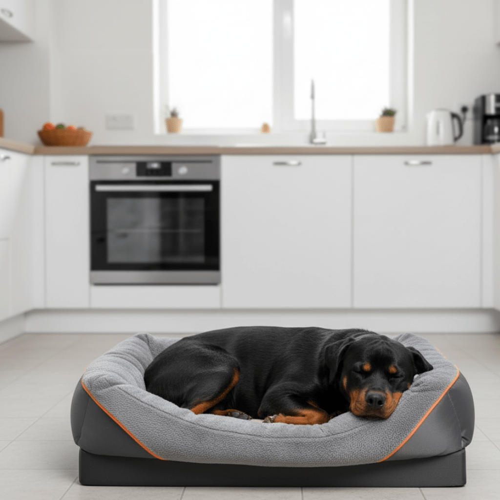 Waterproof Orthopedic Dog Bed with Elevated Pillow & Memory Foam Support