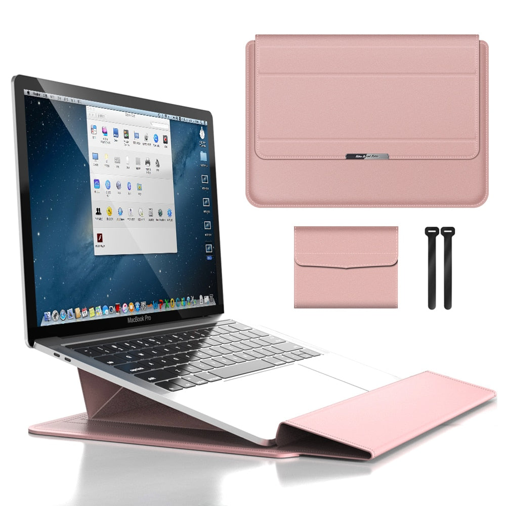 Adjustable Laptop Stand & Sleeve – Enhanced Ergonomic Comfort for Work
