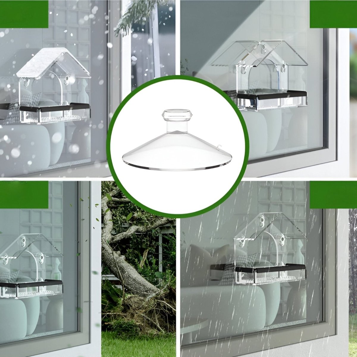 Acrylic Window Bird Feeder with Strong Suction Cups for Close Observation