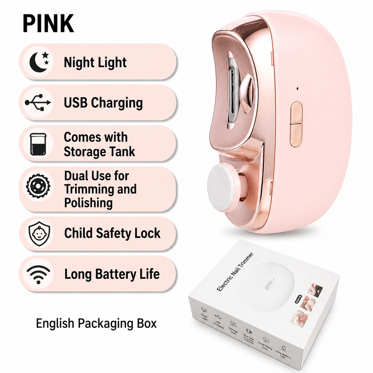 Nail Care | 3-in-1 Nail Clipper, Cutter, and Polisher