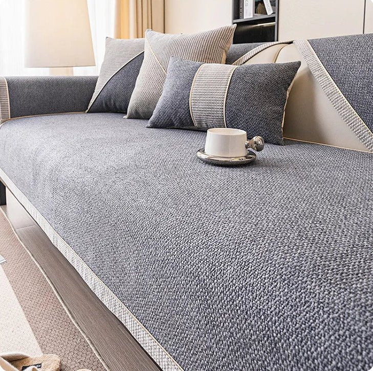 Cotton Linen Sofa Throw for Furniture Protection and Everyday Comfort