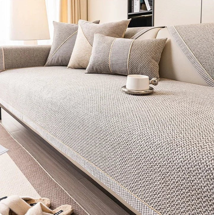 Cotton Linen Sofa Throw for Furniture Protection and Everyday Comfort