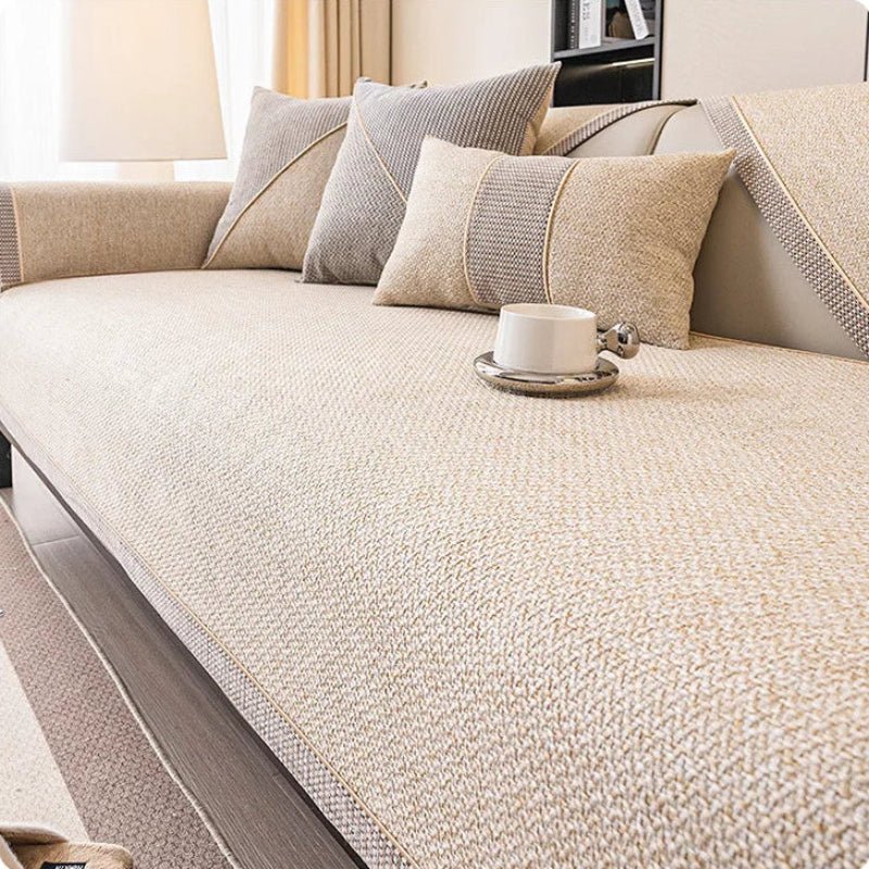 Cotton Linen Sofa Throw for Furniture Protection and Everyday Comfort