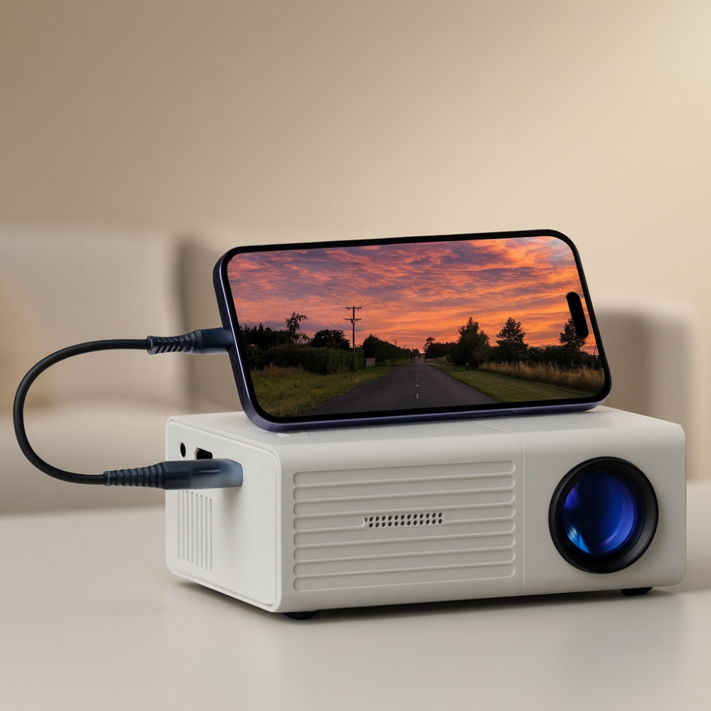 Portable Mini HD LED Projector for Home Theater and Outdoor Use - 3000 Lumens