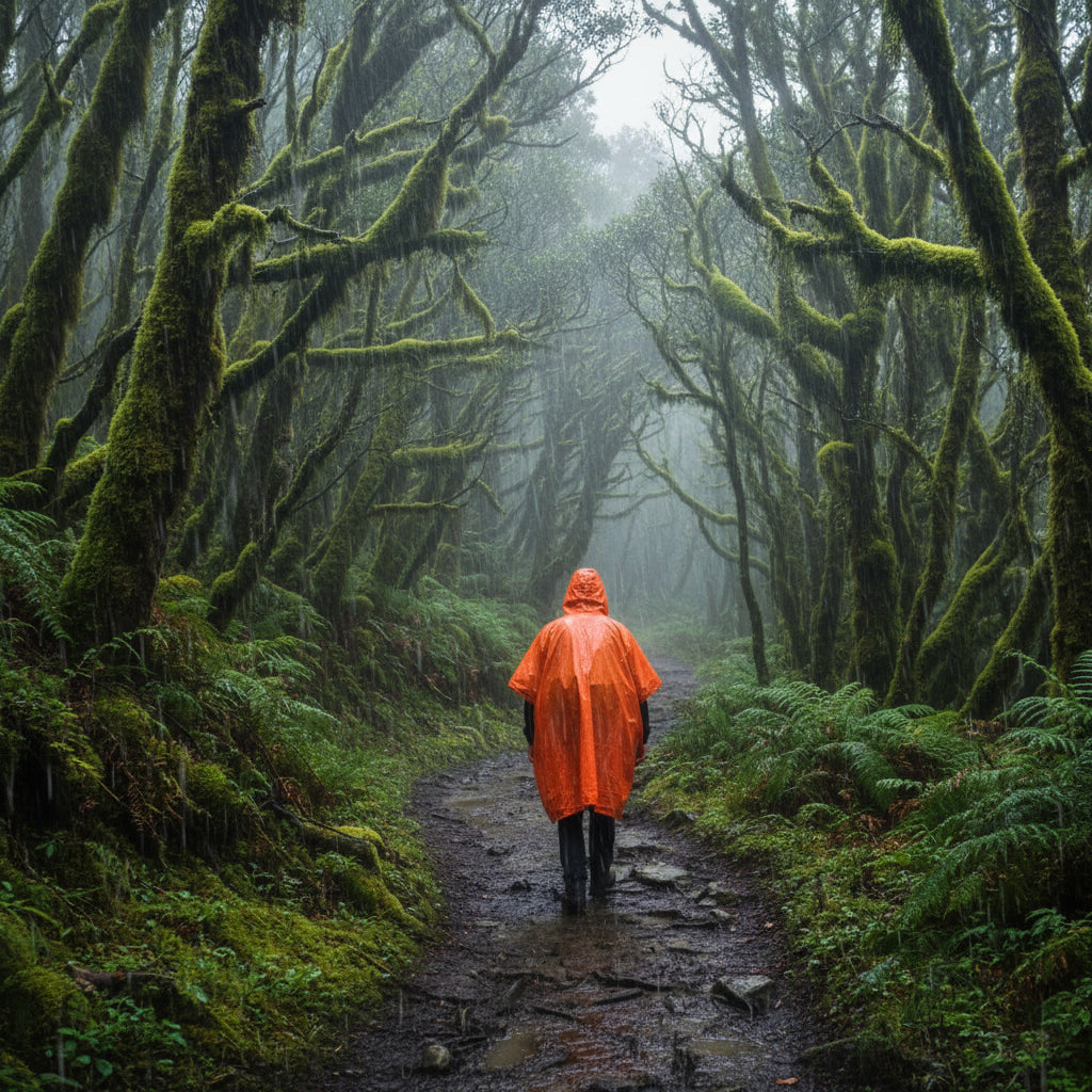Reusable Emergency Rain Poncho with Hood for Outdoor Protection