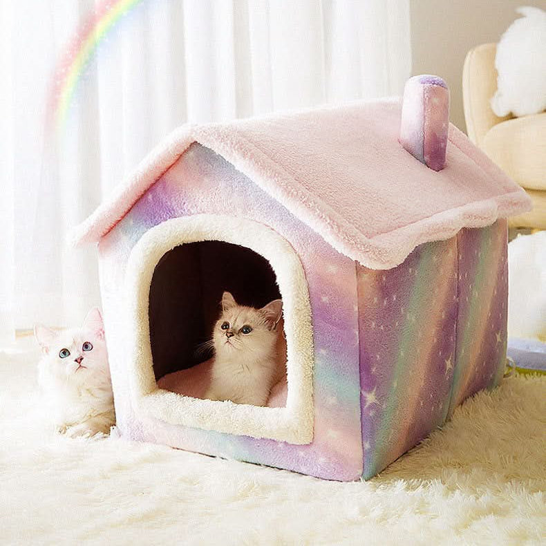 Cozy Pet House for Small Dogs and Cats – Fluffy and Comfortable Design