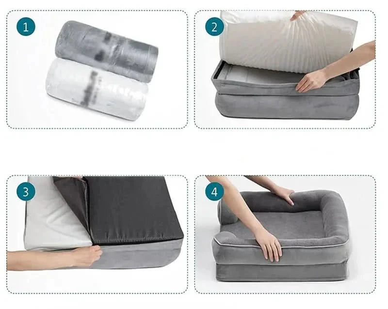 Orthopedic Dog Bed with Removable Velvet Cover