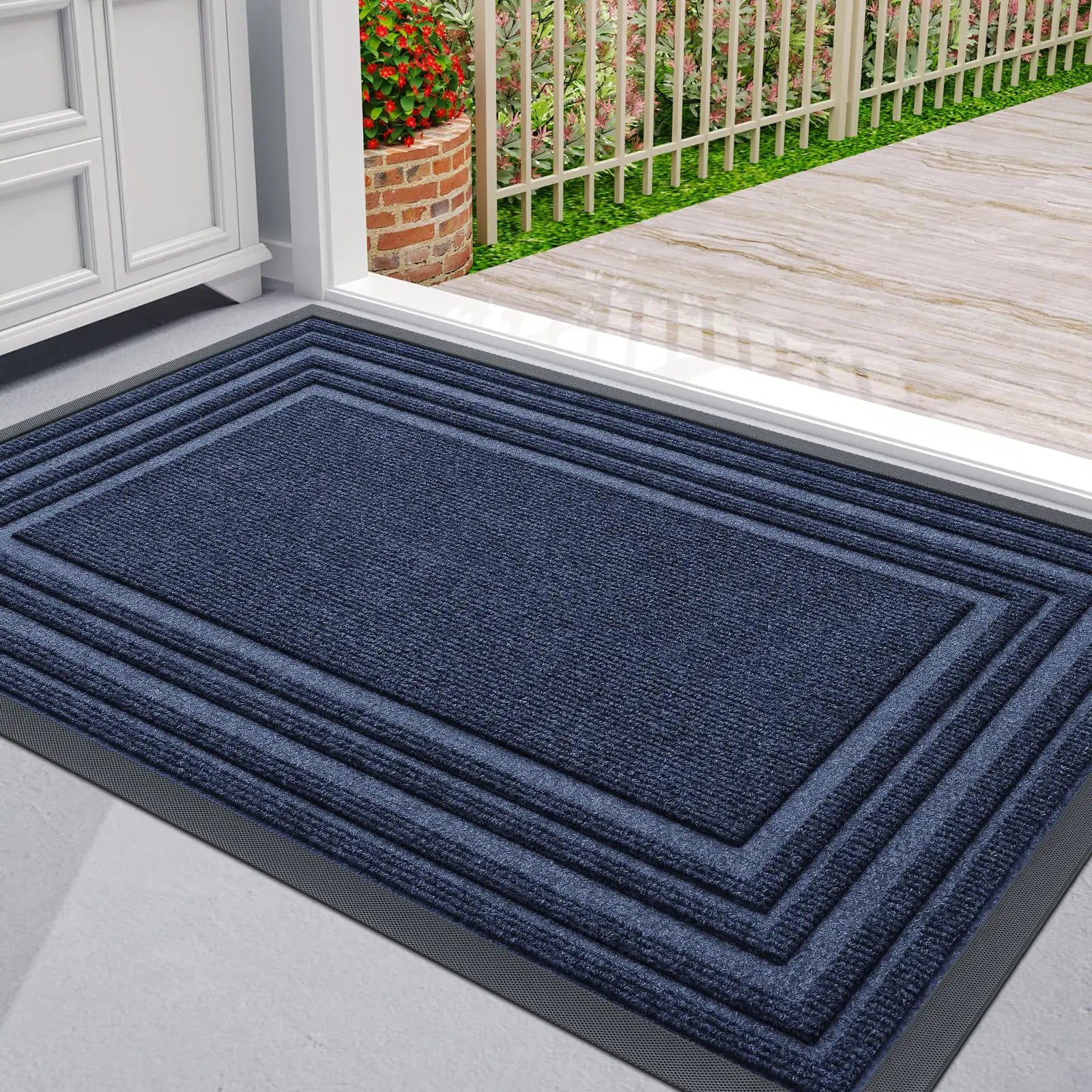Low Antislip Door Mat Made of Natural Rubber for Indoor and Outdoor Spaces