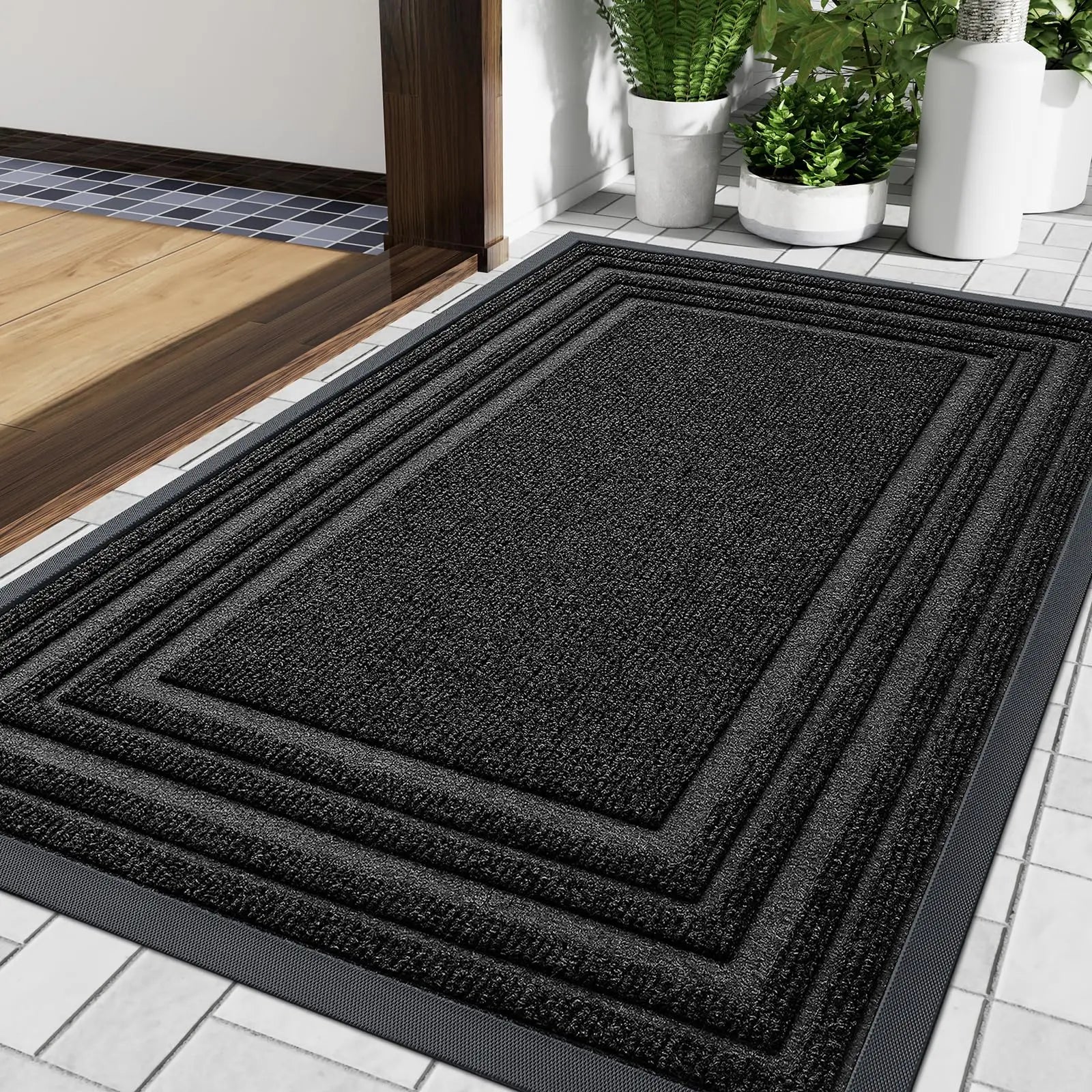Low Antislip Door Mat Made of Natural Rubber for Indoor and Outdoor Spaces