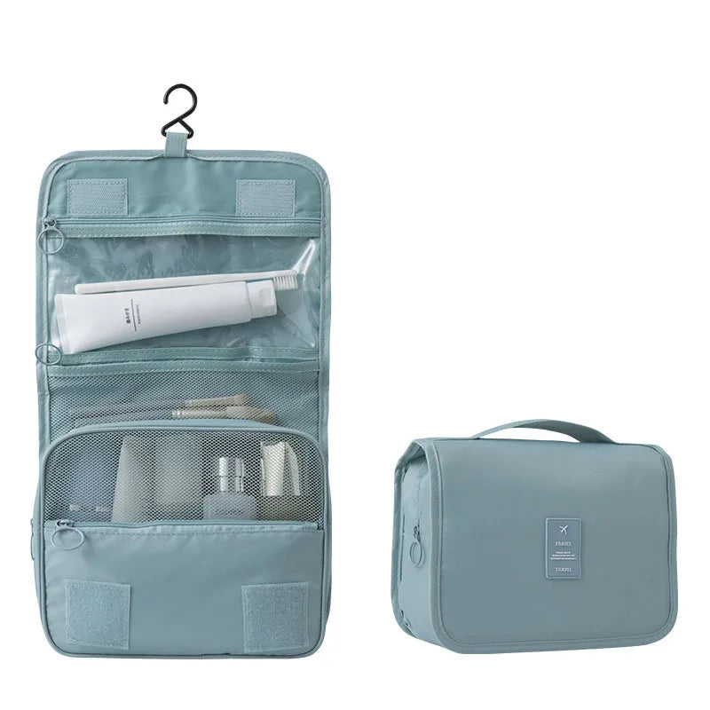 Compact Travel Toiletry Bag | 6 Compartments & Moisture Pocket | Versatile & Water-Resistant Polyester