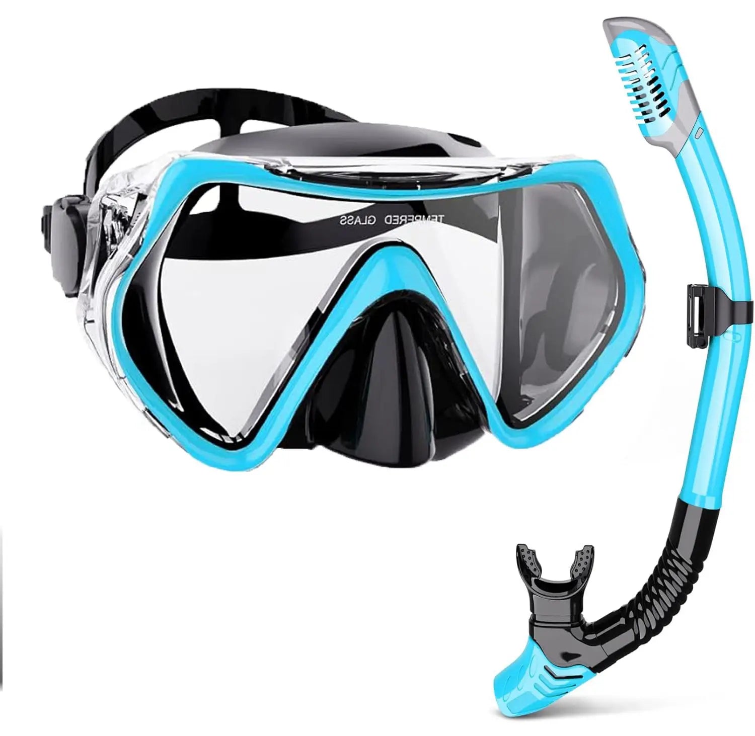 Adult Snorkel Mask Set | Anti-Fog & Shock Resistant | Silicone Edge & Dry Snorkel | 180° Field of View