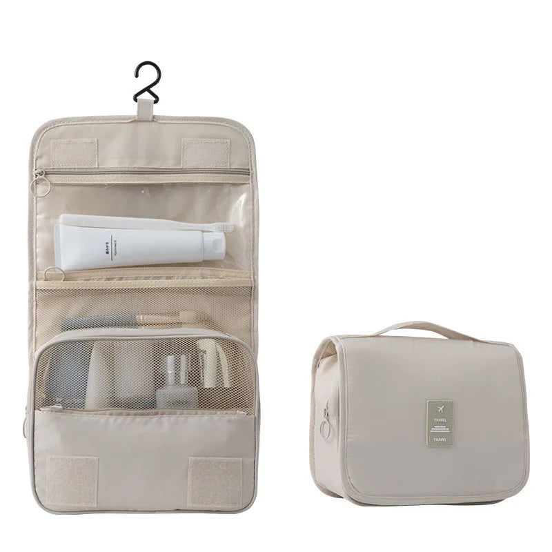 Compact Travel Toiletry Bag | 6 Compartments & Moisture Pocket | Versatile & Water-Resistant Polyester