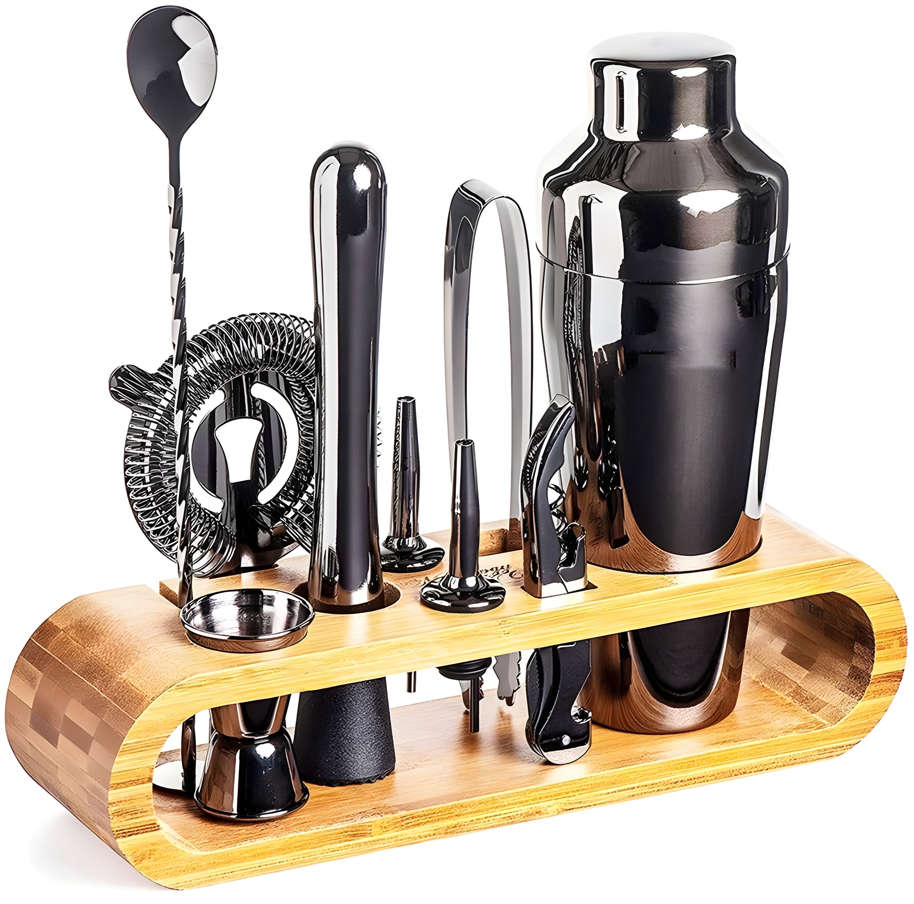 10-Piece Premium Stainless Steel Cocktail Shaker Set – Perfect for Mixed Drinks and Parties