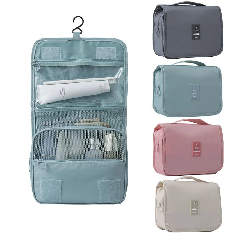Compact Travel Toiletry Bag | 6 Compartments & Moisture Pocket | Versatile & Water-Resistant Polyester