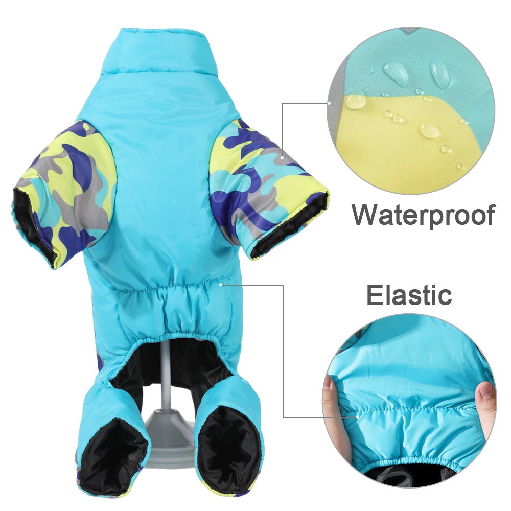 Warm & Waterproof Winter Jacket for Dogs with Reflective Stripes