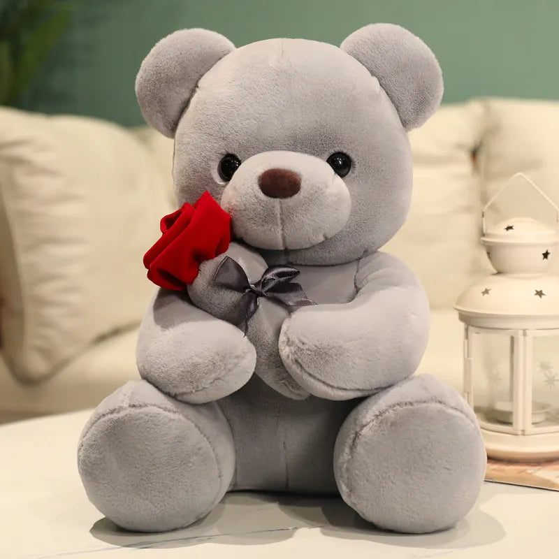 Love Hug Teddy Bear with Rose