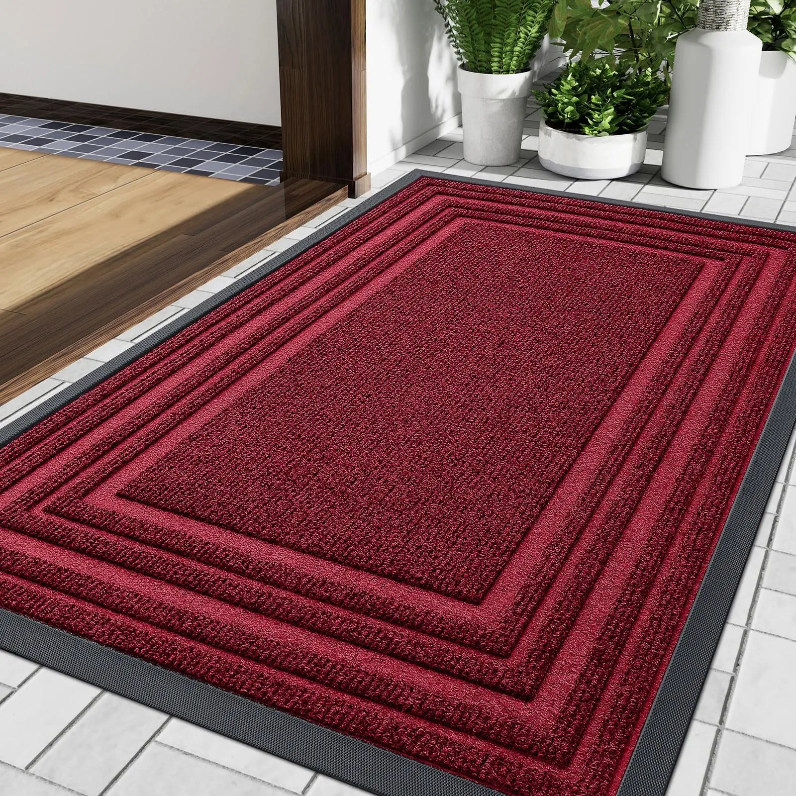 Low Antislip Door Mat Made of Natural Rubber for Indoor and Outdoor Spaces