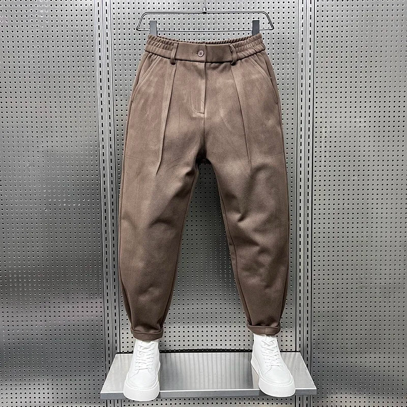 Men's Elegant Melange Trousers | Long