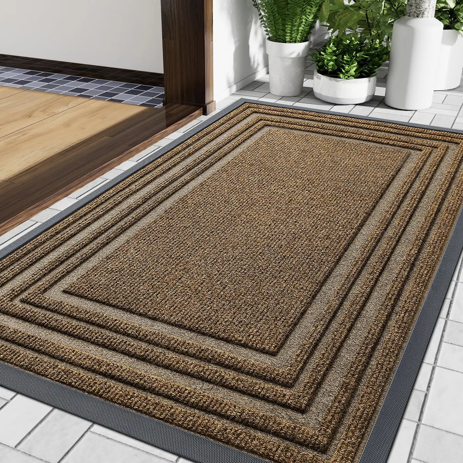 Low Antislip Door Mat Made of Natural Rubber for Indoor and Outdoor Spaces